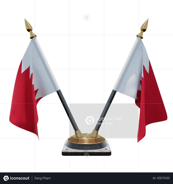 Bahrain Double Desk Flag Stand Flag 3D Flag