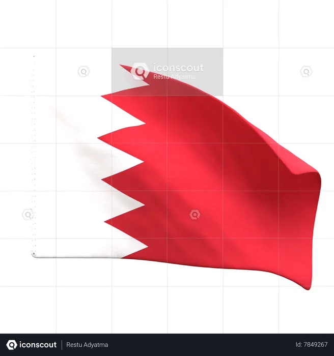 Bahrain Flag Flag 3D Icon