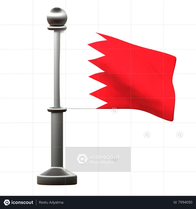 Bahrain Flag Flag 3D Icon