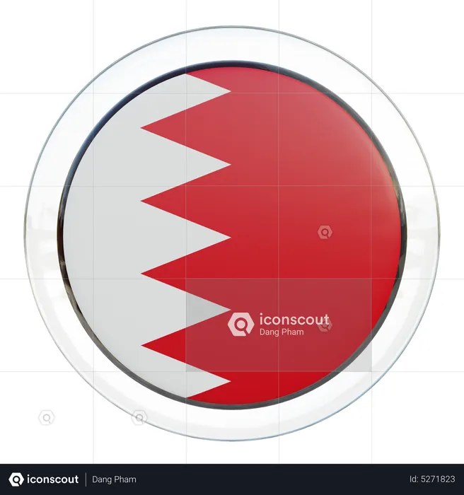 Bahrain Round Flag Flag 3D Icon