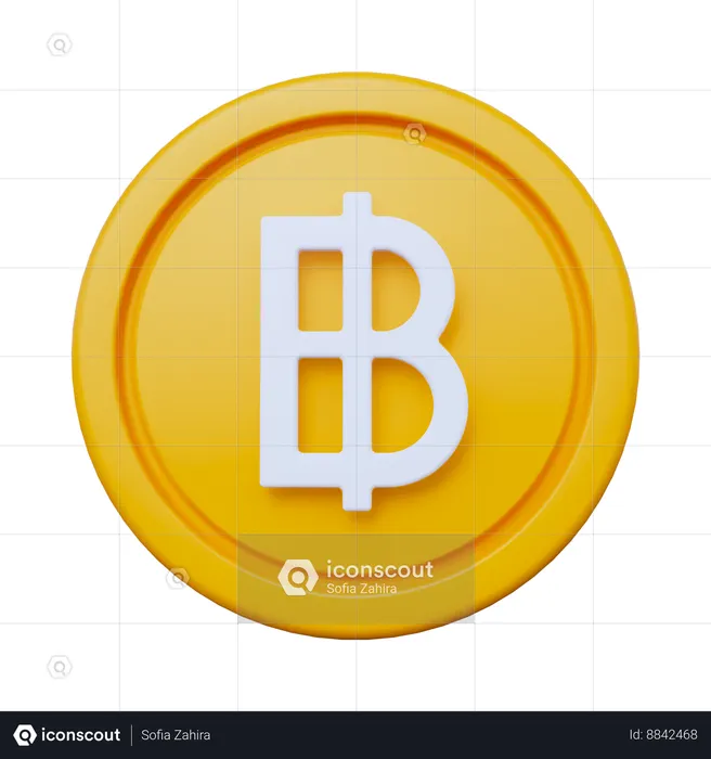Baht Coin  3D Icon