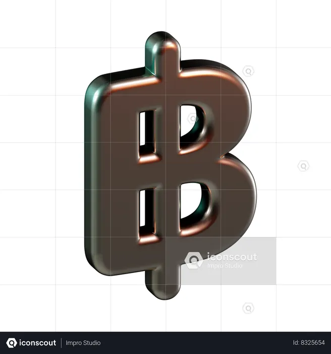 Baht Currency  3D Icon