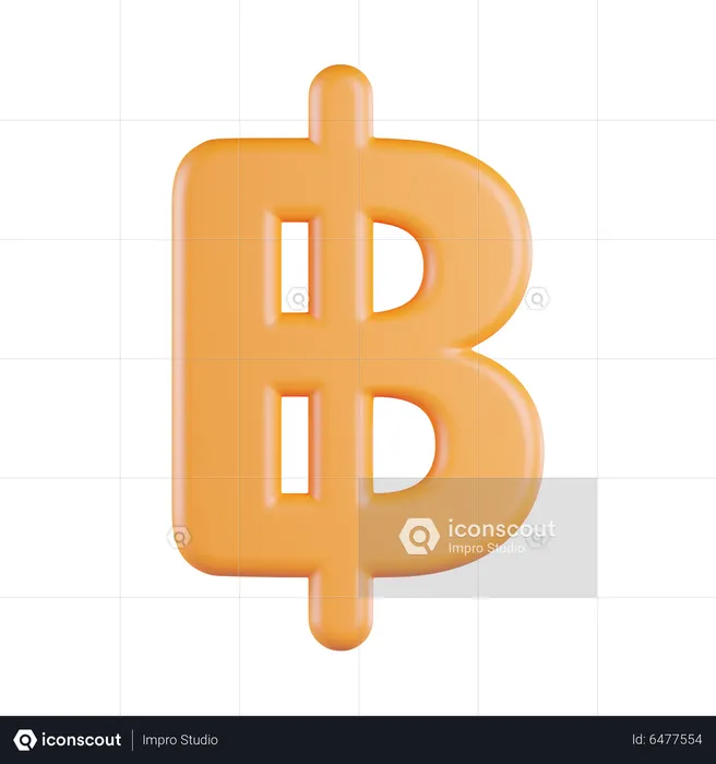 Baht Currency  3D Icon