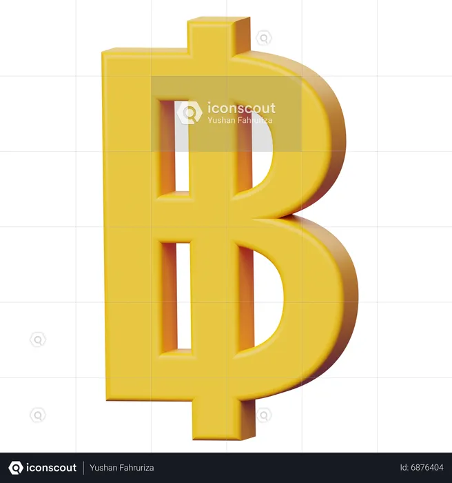 Baht Sign  3D Icon