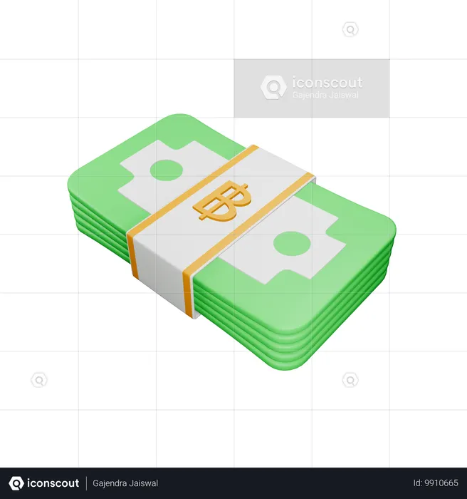 Baht tailandés  3D Icon