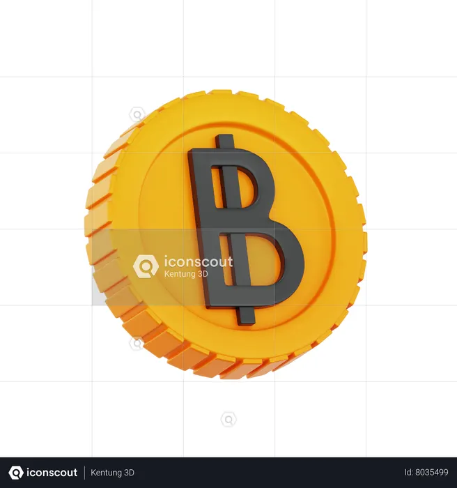 Baht Thailand  3D Icon