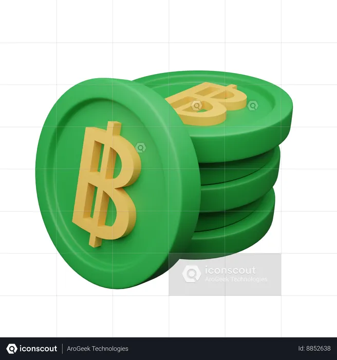 Baht thaïlandais  3D Icon