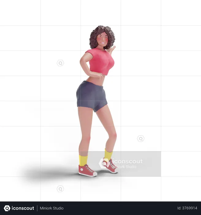 Bailarina afroamericana  3D Illustration