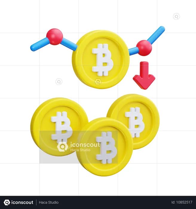 Diminution du bitcoin  3D Icon