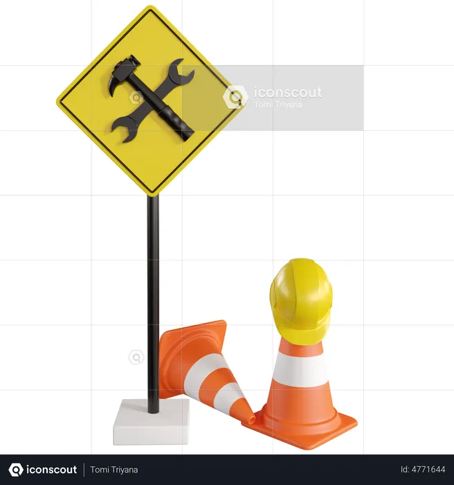 Bajo signo de construcción  3D Icon