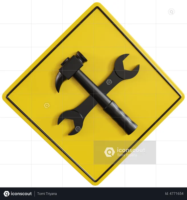 Bajo signo de construcción  3D Icon