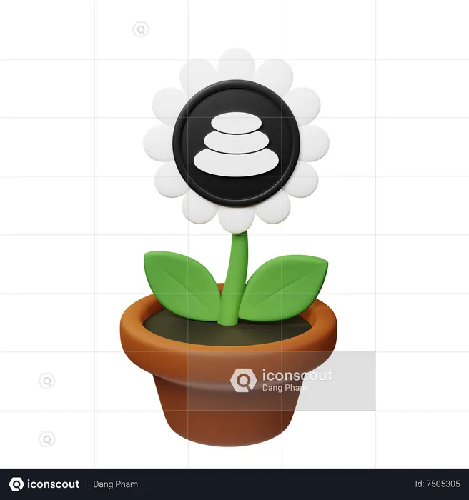 Bal Crypto Plant Pot  3D Icon