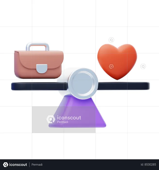 Balance Between Family And Profession  3D Icon