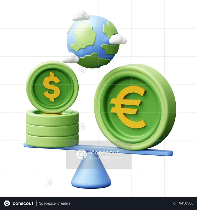 Balance de la economía mundial  3D Icon