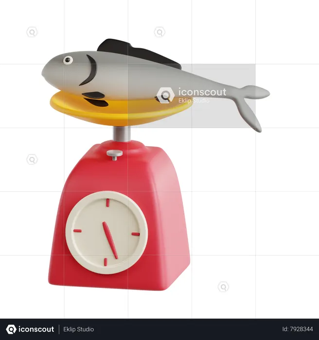 Balance de pesée de poisson  3D Icon