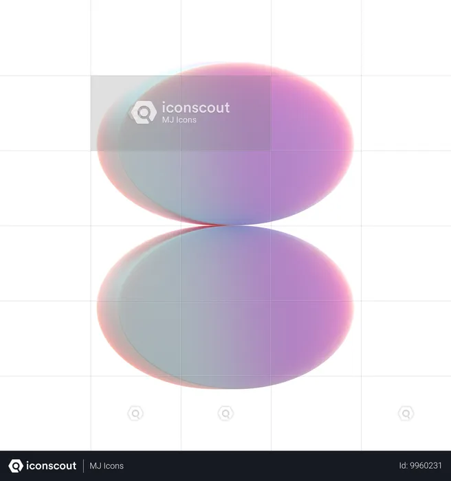 균형 elipses 추상 모양  3D Icon