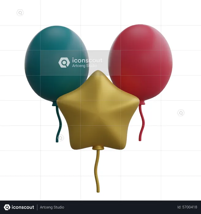 Balão  3D Icon