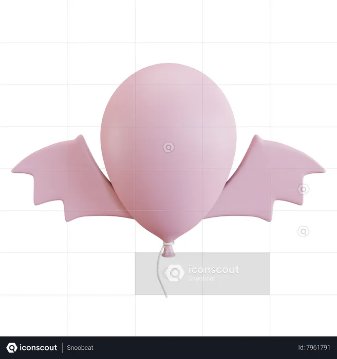 Balão com asas de morcego  3D Icon