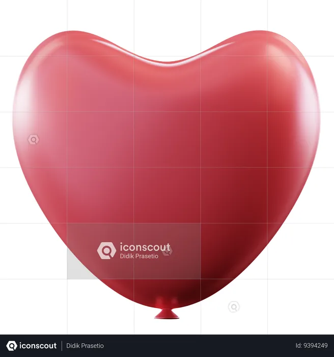 Balão de coração vermelho  3D Icon