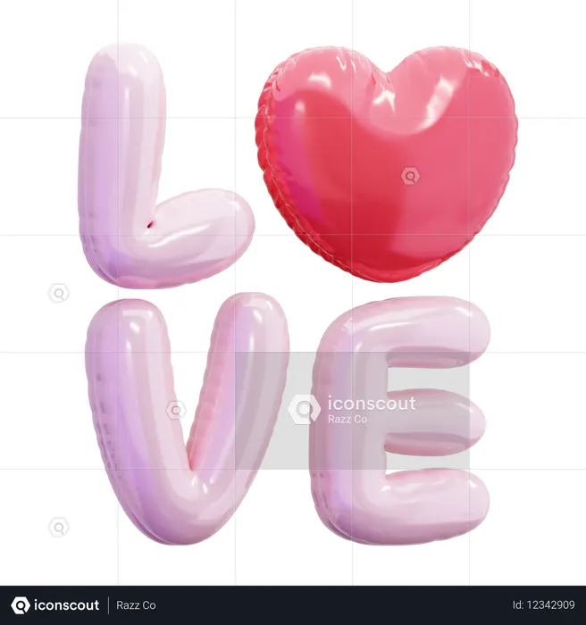 Balão de amor  3D Icon