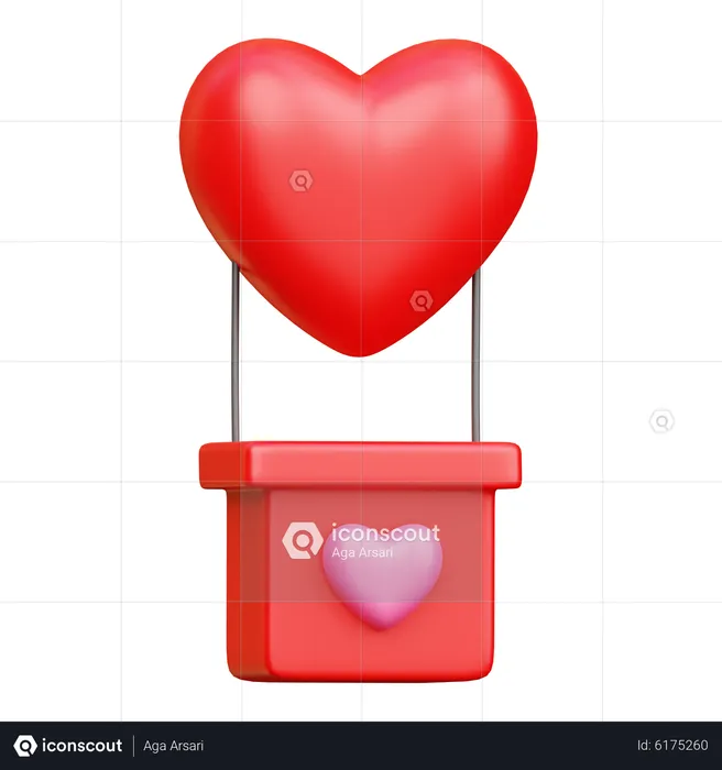 Amor balão de ar  3D Icon