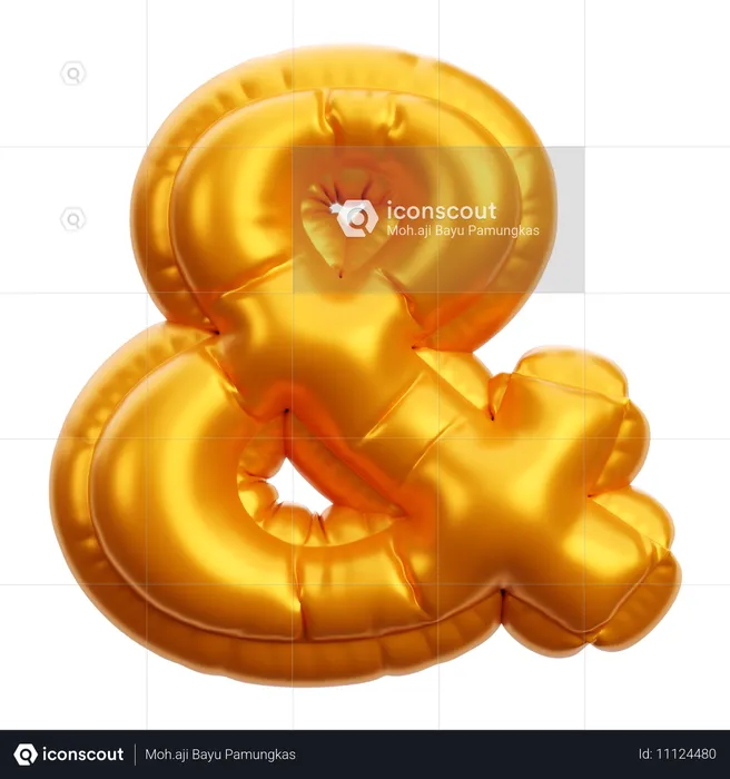 Balão dourado e comercial  3D Icon