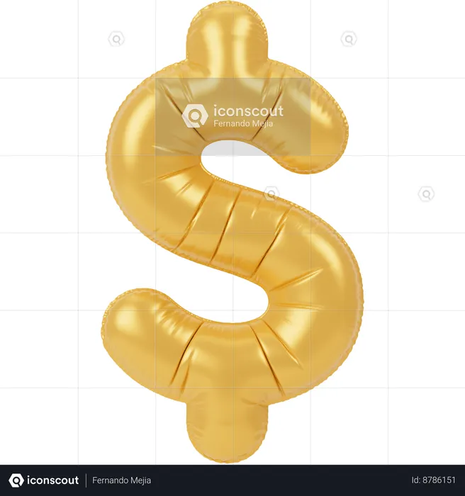 Balão de dólar  3D Icon