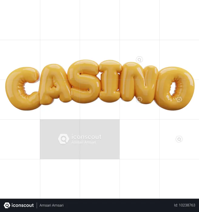 Adesivo de cassino com letras de balão  3D Icon