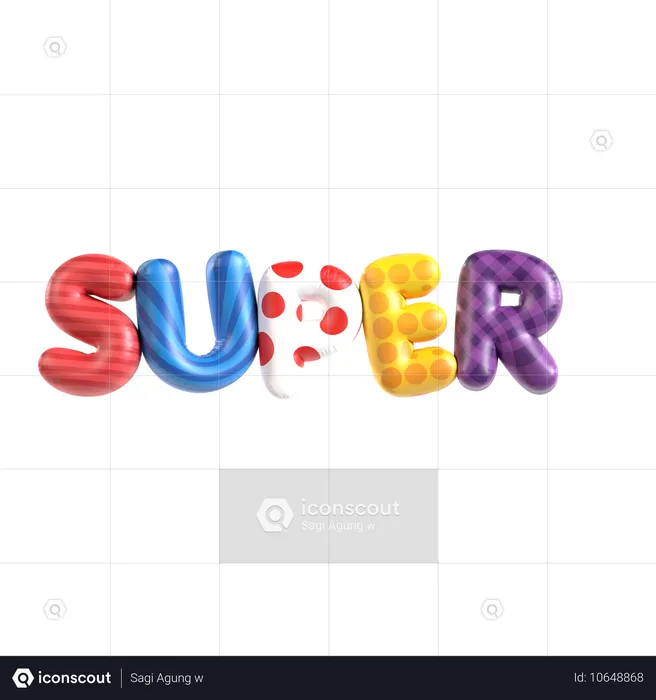 Texto de balão super  3D Icon