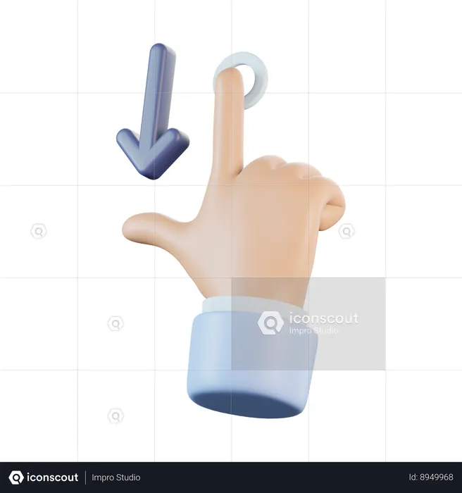 Balayez vers le bas  3D Icon