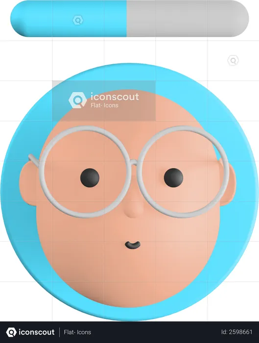 Bald man avatar  3D Illustration