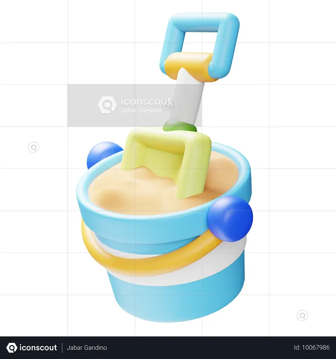 Balde de areia  3D Icon