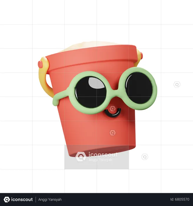 Lindo balde de areia  3D Icon