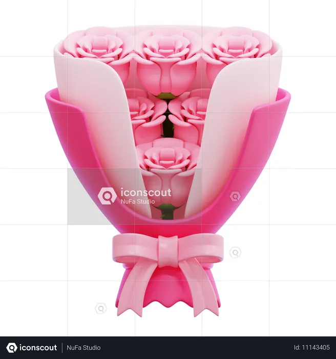 Balde de flores  3D Icon