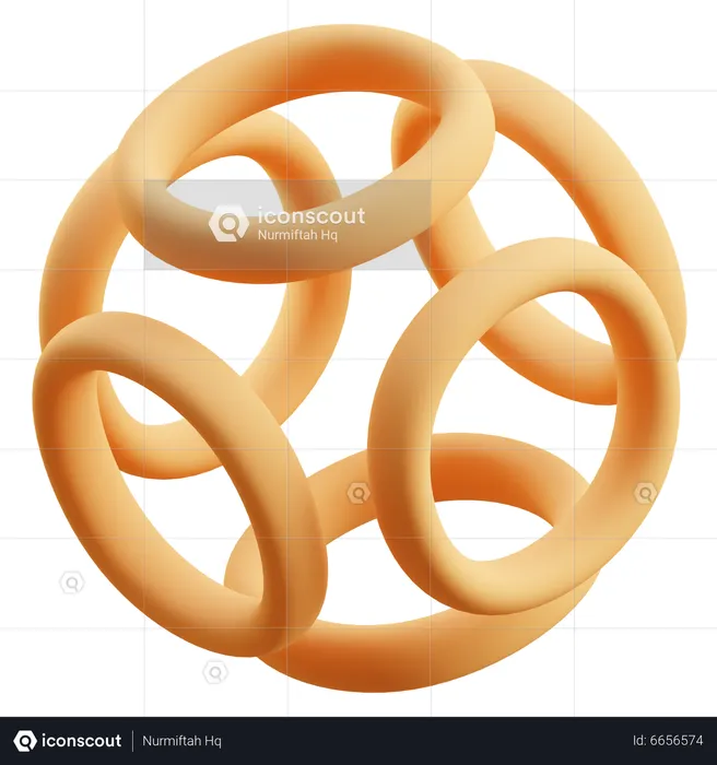 Ball Rings Abstract Shape  3D Icon