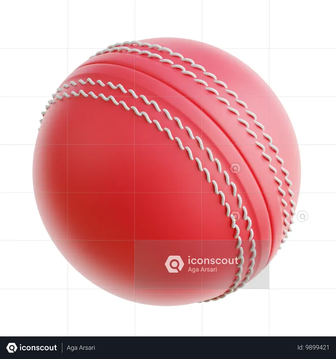 Balle de cricket  3D Icon