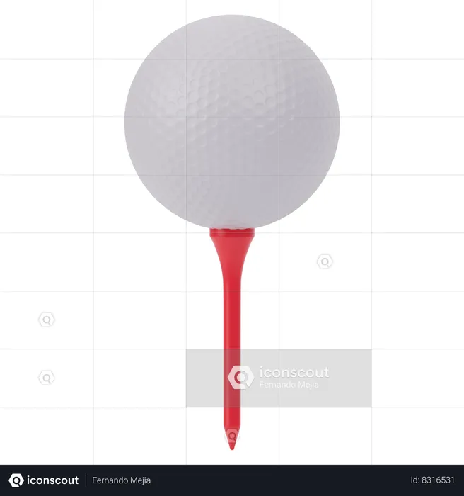 Balle de golf et tee  3D Icon