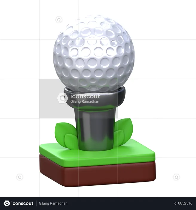 Balle de golf sur pied  3D Icon