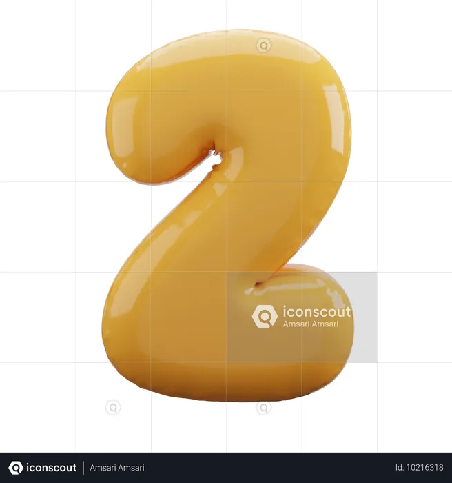 Ballon à deux chiffres Emoji 3D Icon