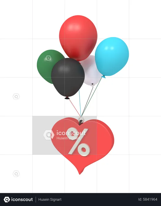 Ballon avec amour discount  3D Icon