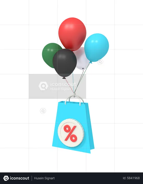 Ballon avec sac discount  3D Icon
