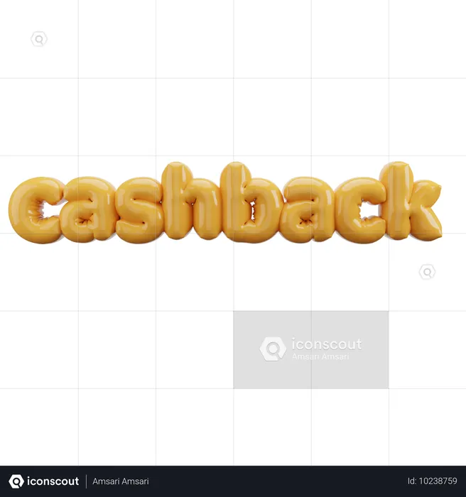 Ballon-Buchstaben-Cashback-Aufkleber  3D Icon