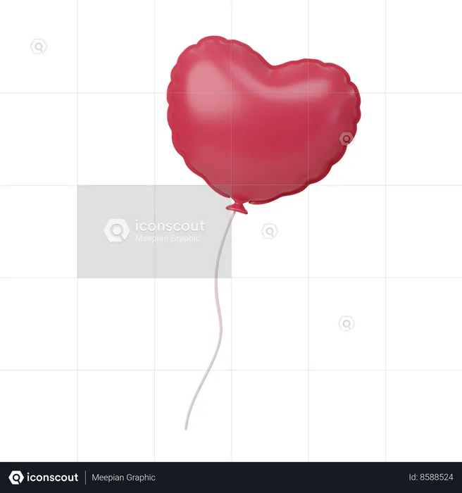 Ballon coeur  3D Icon