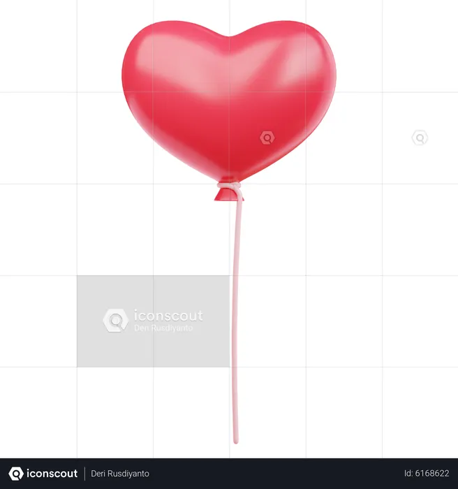 Ballon coeur  3D Icon