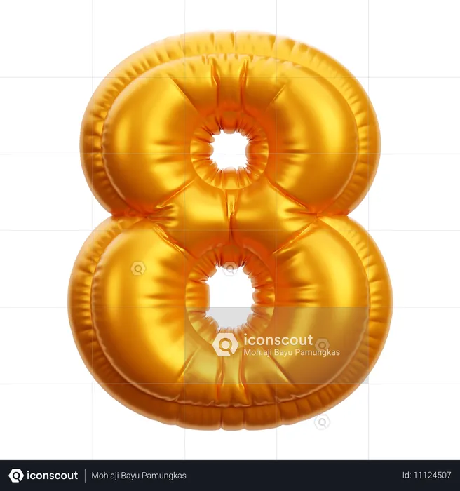 Ballon d'or numéro 8  3D Icon