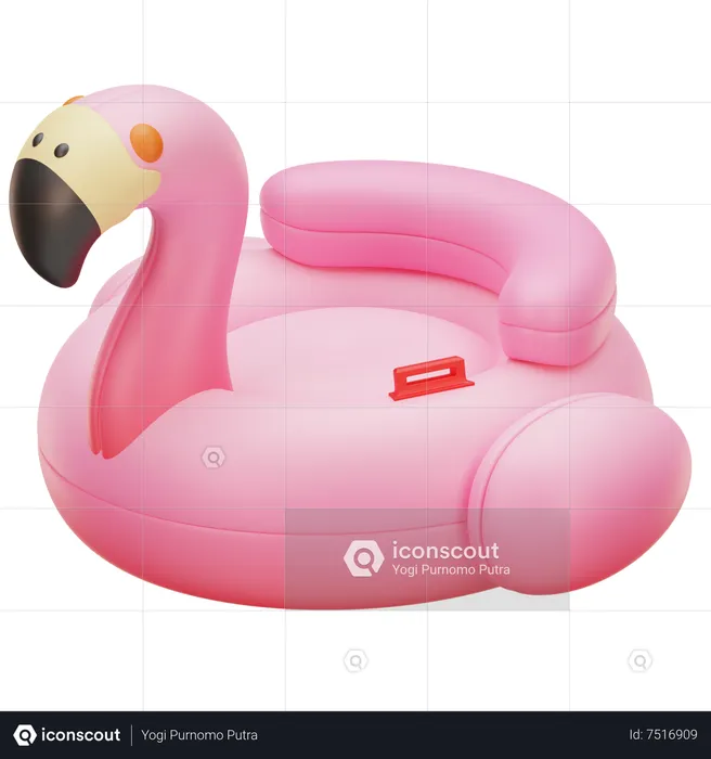 Ballon de natation flamant rose  3D Icon