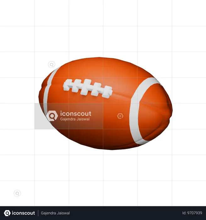 Ballon de rugby  3D Icon