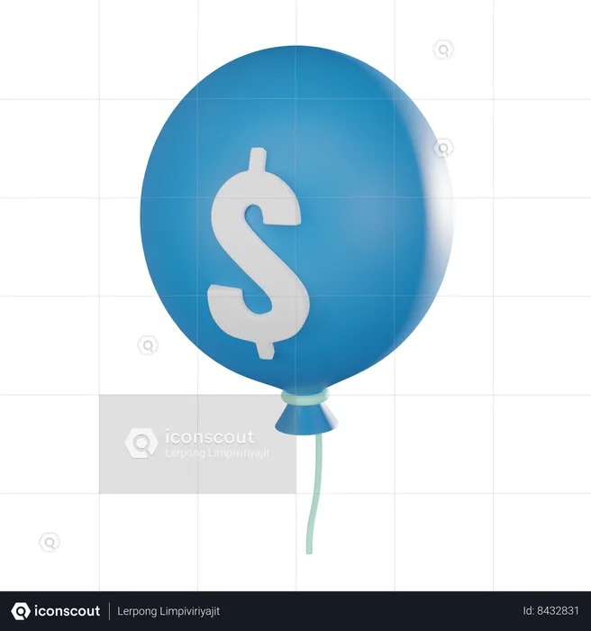 Ballon en dollars  3D Icon