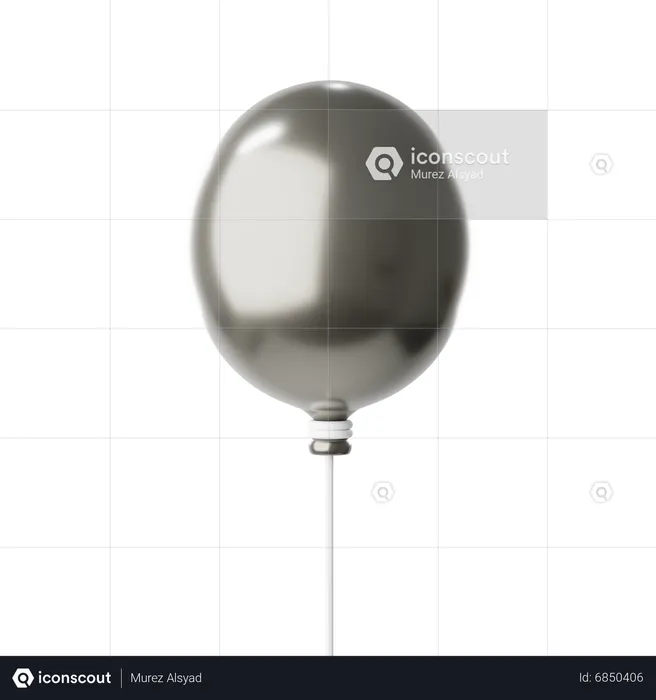 Ballon dunkelsilber  3D Icon