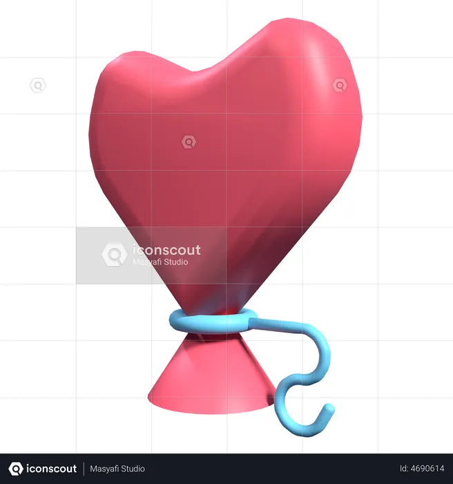 Ballon en forme de coeur  3D Illustration